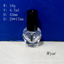 China 5ml Heart Shape Empty Nail Polish Glass Bottle Wholesale